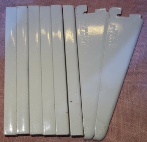 D Spur Regale Doppelschlitz  8 Teile Stahl weis =Wandschiene 6 Stk 17x2,2   16,5 Ablagehalterung 2 S Bild 10