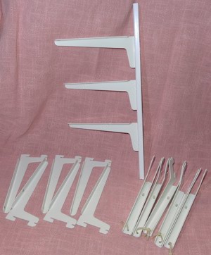 D Spur Einloch Regalsystem Winkelträger 8 Paar+3 weiss 18 cm un gebraucht Winkelträger Einhängehacke Bild 4