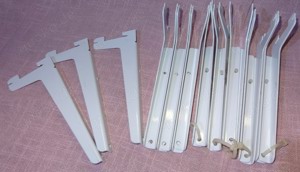 D Spur Einloch Regalsystem Winkelträger 8 Paar+3 weiss 18 cm un gebraucht Winkelträger Einhängehacke Bild 5
