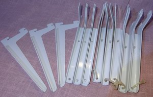 D Spur Einloch Regalsystem Winkelträger 8 Paar+3 weiss 18 cm un gebraucht Winkelträger Einhängehacke Bild 3