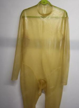 Latex Rubber Gummi Ganzanzug transparent Gr. L-XL Krageneinstieg PHK Bild 5