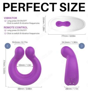 Adorime Penisring-Vibrator Paar Vibratoren 9 Vibrationsmodi  Bild 3