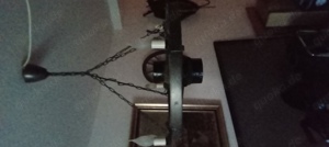 Antikes Wagenrad mit 6 Lampen