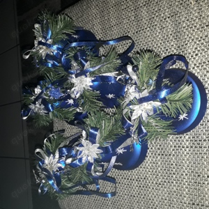 Weihnachtsglocken blau gross 6 Stück  