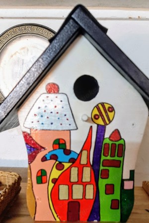 Vogelhaus Bunt Stabil Eigenbau neu nicht benutzt (DEKO)