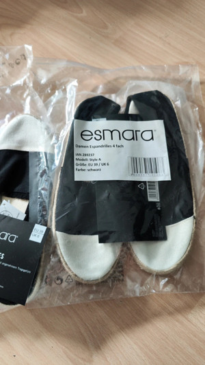NEU Espadrilles schwarzweiß