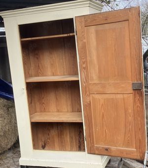 Schränke, Dielenschrank-Bauernschrank mit Stil in Naturholz weiß Retro Bild 6