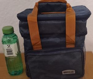 Kühltasche mit 2 Kühlfächern_16x25x18 cm_blau_NEU