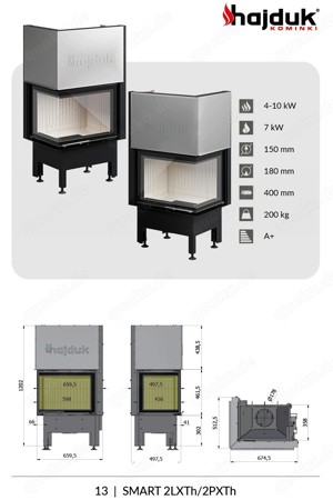 Kaminbausatz  IMPERIAL MEDIUM s Smart 2LXTh 7KW Ofen Kamin Panorama L-Kamin Neu Hajduk LDF-Kamine Bild 4