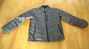 dunkel graue Steppjacke mit Daunen Größe L Lands  End