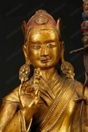 Chinese Tibet Bronze Gilt Buddha Lama Feuervergoldeter Buddha Bild 2