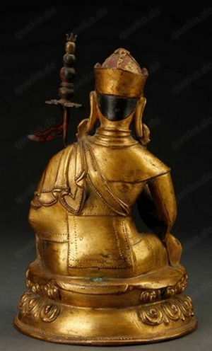 Chinese Tibet Bronze Gilt Buddha Lama Feuervergoldeter Buddha Bild 5