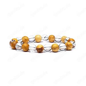 Armband elastisch Palo Santo Rosenquarz oder Bergkristall oder Amethyst Bild 2