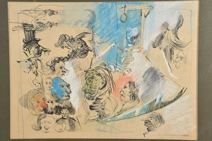 Federzeichnung, aquarelliert, bezeichnet Ensor Bild 3