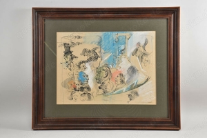 Federzeichnung, aquarelliert, bezeichnet Ensor