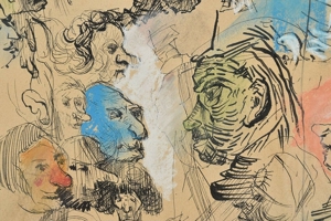 Federzeichnung, aquarelliert, bezeichnet Ensor Bild 4