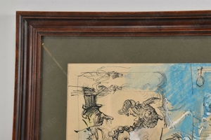 Federzeichnung, aquarelliert, bezeichnet Ensor Bild 7
