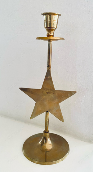 2 Kerzenhalter Teelicht Stern Messing Weihnachten Bild 2