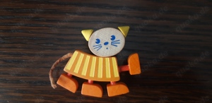 Katze Brosche aus Holz