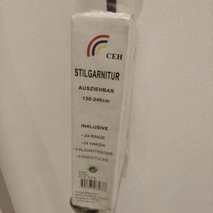Vorhangstange NEU! inkl. Ringe, Haken, Klemmträger, Endstücke Bild 2