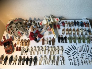 Star Wars Vintage Konvolut Sammlung 88 Figuren, 60 Waffen plus 3 Fahrzeuge