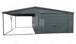 Blechgarage 4x5m Carport und Garage Satteldach Werkzeugschuppen Metallgarage Fertiggarage GP263 