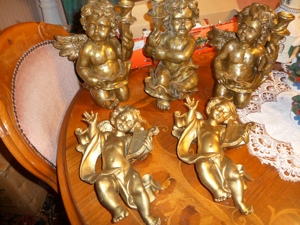 neuwertige Weihnachts Figuren, Engel, Putten, Nikolaus, Baum, top