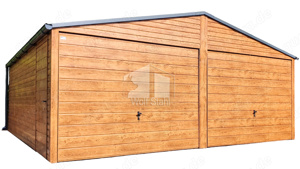  Blechgarage 6x7m Doppelgarage Fertiggarage Metallgarage Hohe Qualität Holzoptik ID127