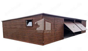 Blechgarage 12mx5m Fertiggarage Schwingtor Holzoptik Individuelle Projekte ID97 