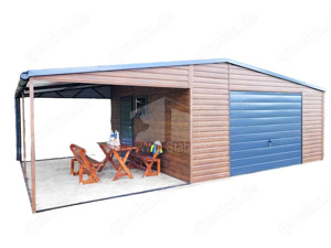 Blechgarage 5x5m - Carport und Garage Doppelgarage Individuelle Projekte GP211
