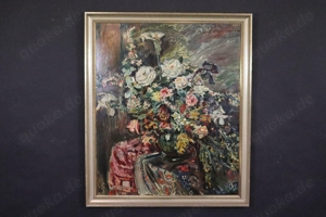 Impressionismus Interieur Stillleben Ölgemälde unleserlich signiert 1912(BG1591)