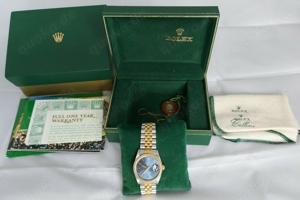 Rolex Datejust Oyster StahlGold Automatik Zifferblatt blau