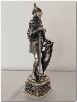 RAR Antik Silber Ritter Figur mit Original Etui  Holland