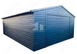 Blechgarage 5x7m - Garage mit Schwingtor Anthrazit Fertiggarage Hohe Qualität GP103