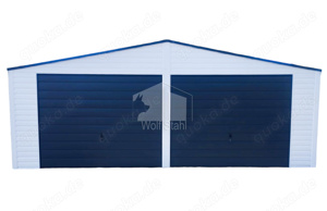 Blechgarage 7x6m Doppelgarage  Metallgarage Fertiggarage Transport + Aufbau gratis GP196