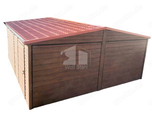  Blechgarage 6x6m - Doppelgarage Metallgarage Fertiggarage Holzoptik Individuelle Projekte GP111