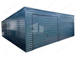  Blechgarage 7x6m Werkzeugschuppen Metallgarage Fertiggarage Transport + Aufbau gratis GP161