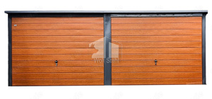 Blechgarage 6x6m Fertiggarage Doppelgarage Anthrazit Holzoptik Garage nach Maß ID95