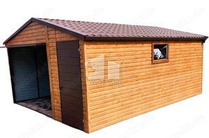 Blechgarage 4,5x5m Metallgarage Garage mit Satteldach Holzoptik Metalldachziegel Hohe Qualität ID89