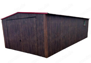 Blechgarage 4x8m Fertiggarage Stahlgarage Schwingtor Holzoptik Günstige Preise GP235