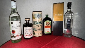 Spirituosen, Gin, Don Papa, Remy, Bacardi, Jägermeister, Vodka, Cola Nostalgie