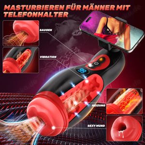 Elektrische Masturbator mit Telefonhalter, Mundförmig Masturbieren für Männer Blowjob Bild 4