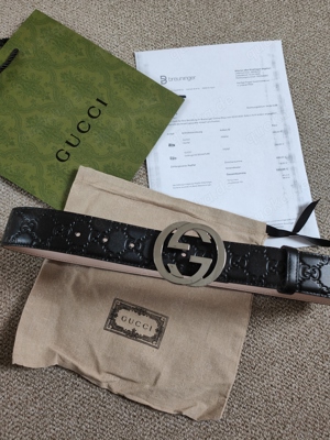 Gucci Ledergürtel Belt Geprägt Signatur Ledergürtel 