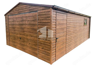 Blechgarage 4x6m Holzoptik Metallgarage Fertiggarage Individuelle Projekte ID79
