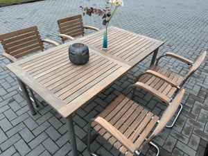 Garpa Bolero Teak Gartenset 4 Stühle Tisch 165220x90 cm