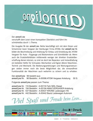 - annoligno 96   Atom Vergaser für Oldtimer Beschreibung Einbau und Einstellung Bedienungsanleitung Bild 2