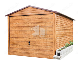  Blechgarage 3x6m Metallgarage Garage mit Schwingtor Holzoptik Hohe Qualität ID102