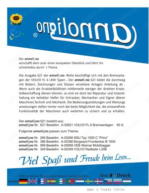 - annoligno 621  VOLVO FL6 608- 616 Frontlenker LKW Zugmaschine Bremsanlage Reparaturanleitung  Bild 2