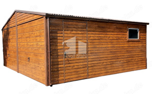  Blechgarage 6x5,8m Metallgarage Fertiggarage Doppelgarage Holzoptik Günstige Preise ID113