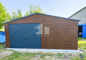  Blechgarage 6x6m Satteldach Schwingtor Holzoptik Fertiggarage Individuelle Projekte ID118